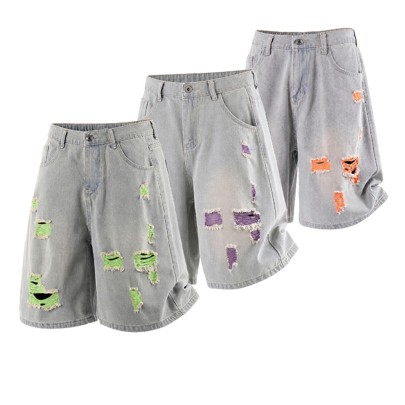 여름 신상 트렌디 브랜드 스트릿웨어 멀티컬러 디스트레스 - Streetwear Brand Jorts 리뷰 및 가격