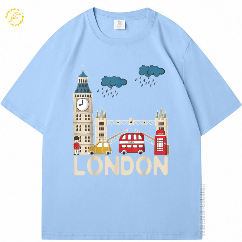 Rainy London Tshirt 귀여운 기념품 대형 - Streetwear Brands London 리뷰 및 가격
