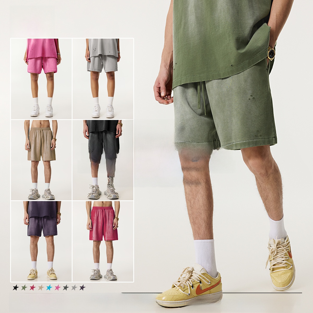 남성 스트릿웨어 여름 스포티 쇼츠 5부 길이 루즈핏 트 - Streetwear Brand Model 리뷰 및 가격