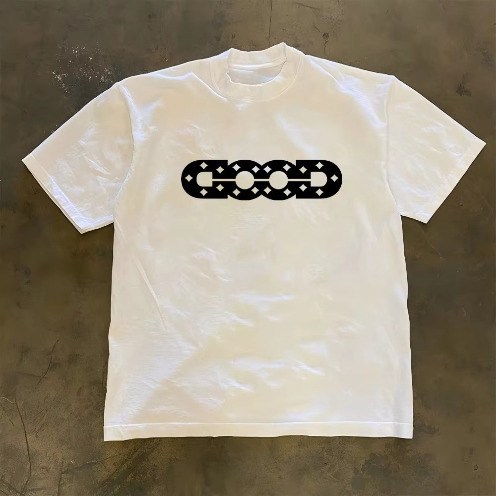 GOOD 로고 화이트 Y2K 스트리트 트렌디 브랜드 티 - Good Streetwear Brand 리뷰 및 가격